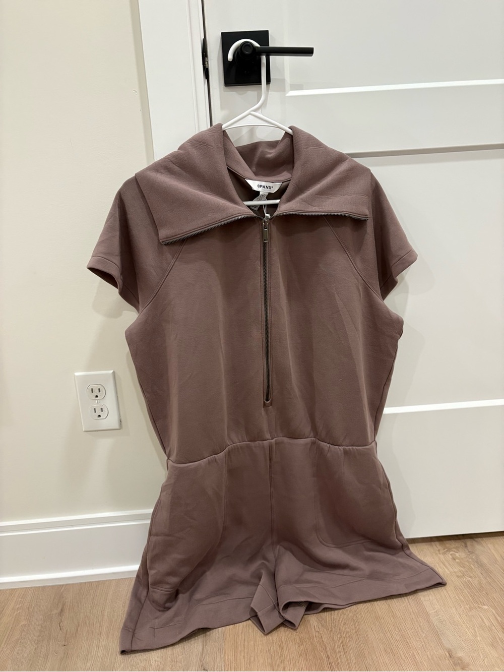 NWT SPANX AirEssentials Quarter Romper Brown XL - Picture 2 of 8